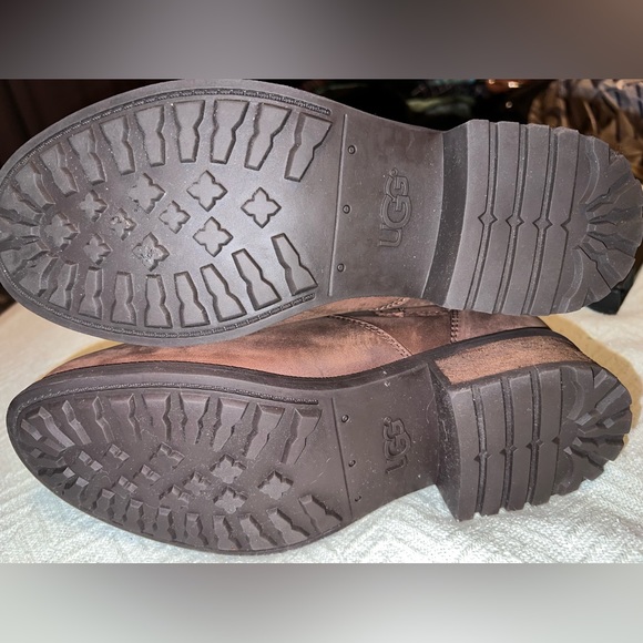 NWT UGG ”Oregon” Moto Heeled Mid Calf Leather Boots - Picture 9 of 16